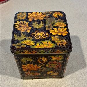 Floral Decorative Tin Box